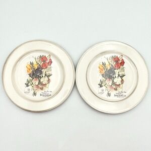 Cracker‎ Barrel Garden Seeds New Sweet Peas 8" Plates Set of 2